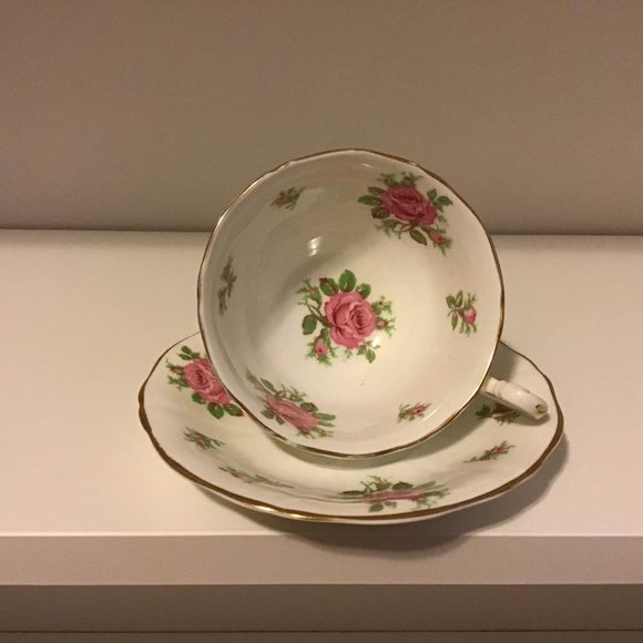 Vintage Adderley Pink Roses Bone China Tea Cup - Picture 7 of 7
